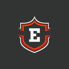 Letter and Shield logo template with strong and modern style