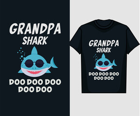 GRANDPA SHARK DOO T-SHIRT DESIGN