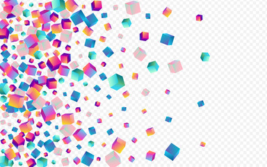 Gradient Cube Vector Transparent Background.