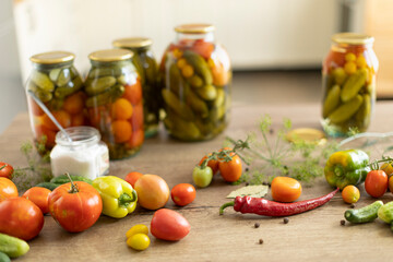 preservation of tomatoes and cucumbers