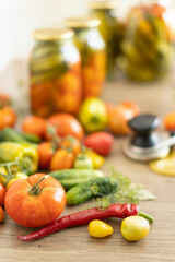preservation of tomatoes and cucumbers