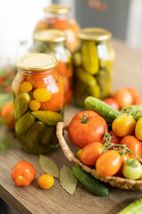 preservation of tomatoes and cucumbers