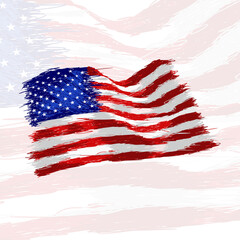 Flag American Outline Abstract Vector Design