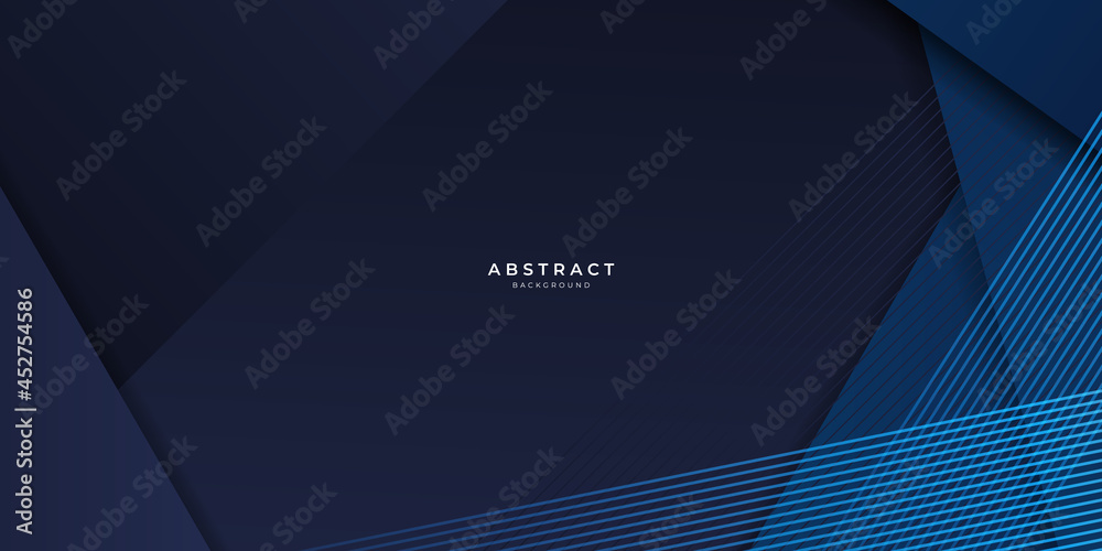 Wall mural abstract blue background geometric dark blue background texture with overlap layers. abstract polygo