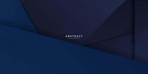 Fototapeta premium Abstract blue background geometric dark blue background texture with overlap layers. Abstract polygonal pattern luxury dark blue background