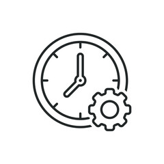 Time management icon line style isolated on white background. Vector illustration