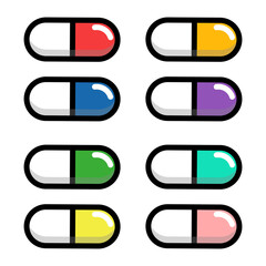 Medical icons, vector illustration in flat style. Medecine and Health flat icons. Health care medical sign icons – for stock. Outline, minimal.