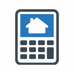 Mortgage calculation icon. Vector and glyph