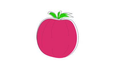 Vector illustration of red tomato - ripe vegetable, organic food. Icon, logo template for many purposes isolated on white background.