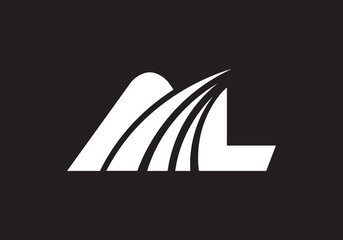 AL letter creative modern logo design vector image