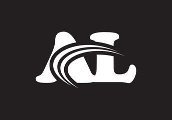 AL letter creative modern logo design vector image