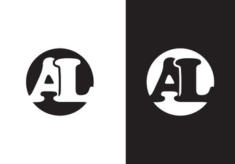 AL letter creative modern logo design vector image