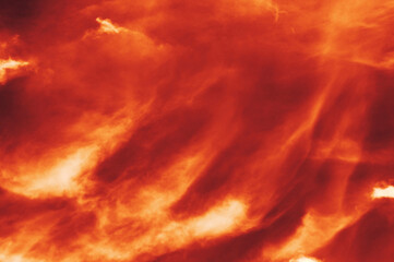 The red sky background looked like smoke and fire. bomb Violent explosion.