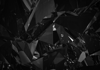 Beautiful Shiny Diamond in Brilliant Cut on Black Background - Diamond Backdrop, Crystal Background