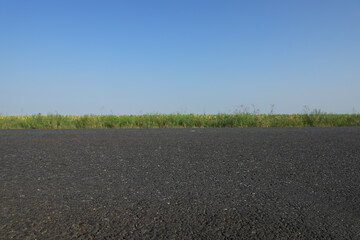 Beautiful view of empty asphalt highway on sunny day. Road trip