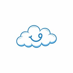 blue white cloud with number 9 smiling