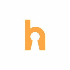 negative space keyhole letter h