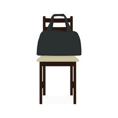 Sports bag on a chair on a white background