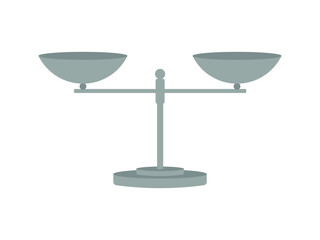 Scales with two bowls on a white background