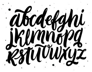 Vector Alphabet. Exclusive Custom Letters. Lettering and Custom Typography for Designs: Logo, for Poster, Invitation, Card, etc. Vector Brush Typography. Handwritten brush style modern cursive font.