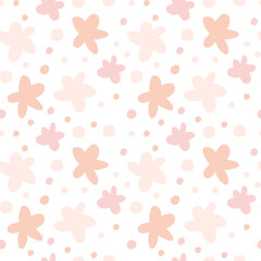 Cute, delicate seamless pattern with  on a white background in pastel color.