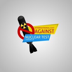 International day against nuclear test theme symbol. Vector illustration. Suitable for Poster, Banners, campaign and greeting card. 