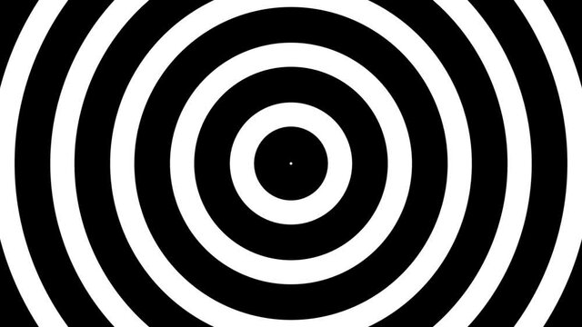 Abstract animated black and white spiral motion background, seamless loop. Hypnotising whirlpool effect, optical illusion illustration.