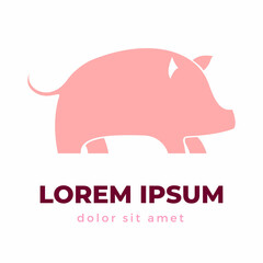 Cute Pink Pig Logo Icon