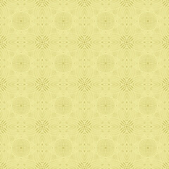 Geometric seamless vector design with yellow curvy line texture on gold background. Monochrome graphic illustration for fashion, home decor, wallpaper and wrapping paper.