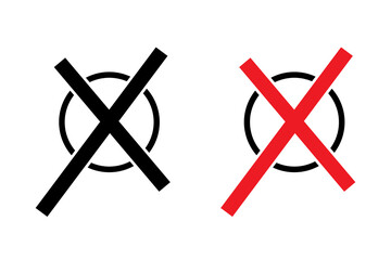 Vektor Wahlkreuz in schwarz und rot