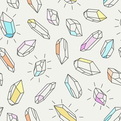 Vector seamless pattern with simple crystal shapes