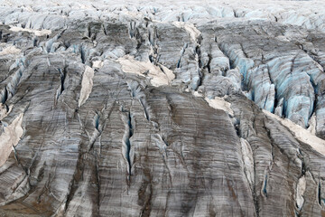 Bezengi glacier and the glacial landscape. Main Caucasian Range. 