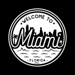 Welcome to Miami. Miami Florida vector design template.