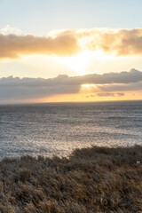 Hawaiian cliff sunset