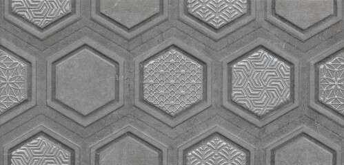 ceramic tile with abstract ornamental pattern for the kitchen