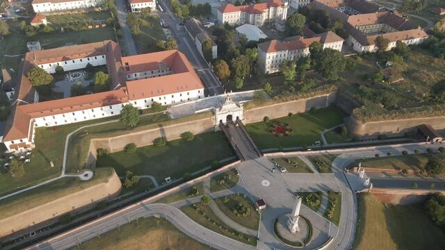Aerial view of Horea, Closca and Crisan Obeliks, Alba Iulia Fortress, Romania