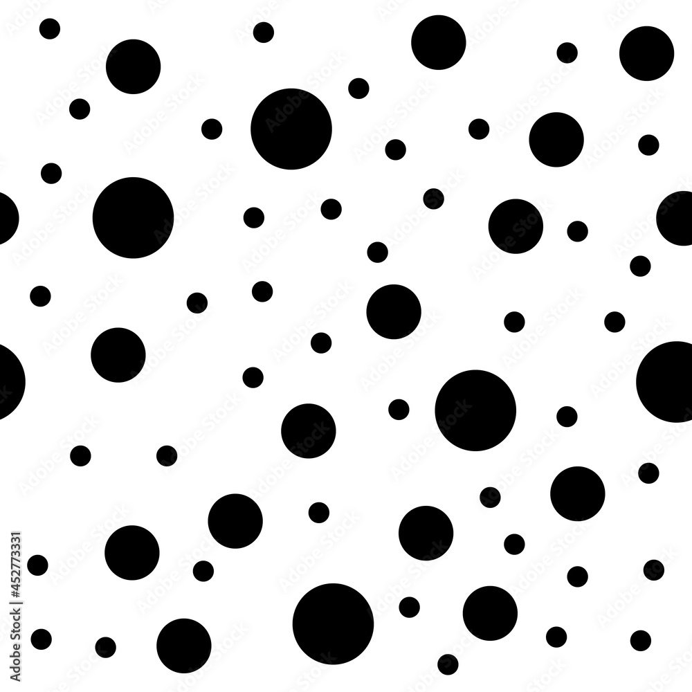Aufkleber Large size of dots and small dots. Vector black dots on white background.