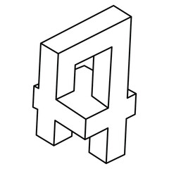 Optical illusion shapes, unreal geometric object vector. Impossible figure. 
