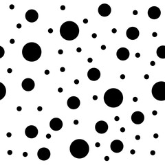 Large size of dots and small dots. Vector black dots on white background.