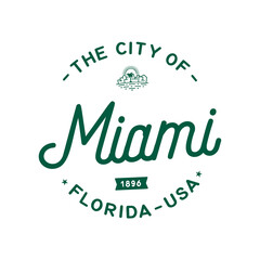 The City of Miami. Miami Florida design. Vector and illustration.