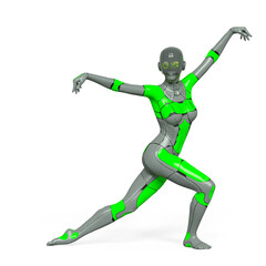 gynoid girl is doing a ballet dance