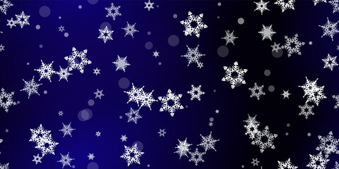 Falling Snowflakes seamless pattern flying snow