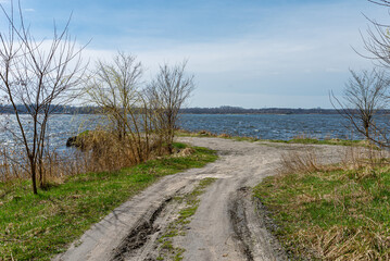 Fototapeta na wymiar Beautiful lake, springtime. Dzierzno Lake, Silesia, Poland