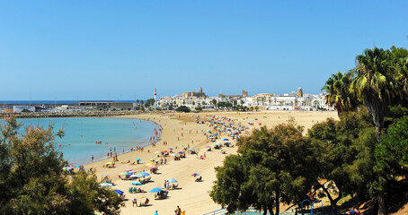 Playa del Chorrillo Rompidillo en Rota, Costa de la Luz Cádiz, España 