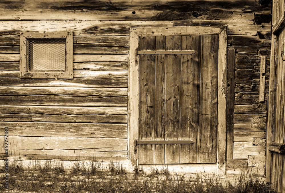 Poster old wooden window