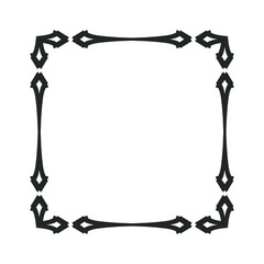 Border frame vector design illustration element decoration art. Abstract ornament border frame retro vintage swirl antique corner. Decorative pattern floral filigree graphic shape elegant banner