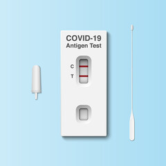 Covid 19 rapid antigen test kit, vector illustration