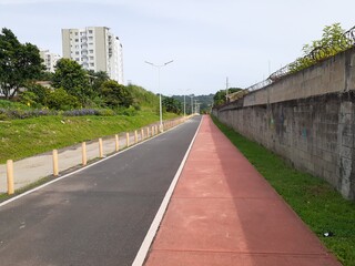 sidewalk designed for sports, running or cycling