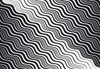 Fototapeta premium Abstract flow lines background . Fluid wavy shape .Striped linear pattern . Music sound wave . Vector illustration