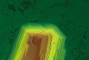 Digital elevation model. GIS product made after proccesing aerial pictures taken from a drone. It...